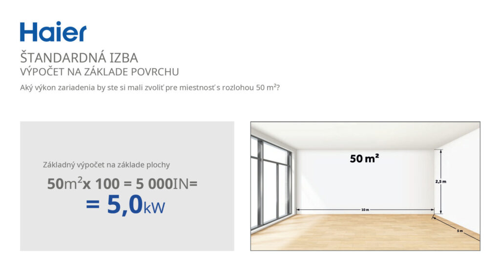 vzorec pre výpočet výkonu klimatizácie s ilustráciou