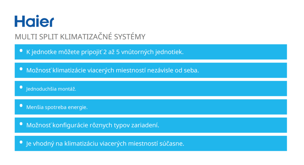 typy klimatizačných systémov