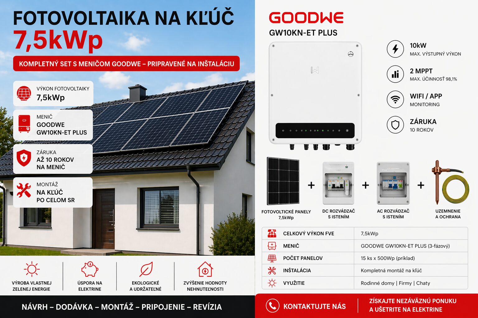 Fotovoltika na kľúč 7,5kWp – hybridný systém